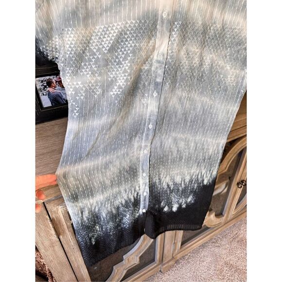 D67 Try B 212 Button Down Tie Dye Silk Dress Women’s Size Small - Picture 6 of 8